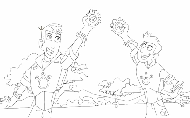 Chris and Martin - Wild Kratts Coloring Pages