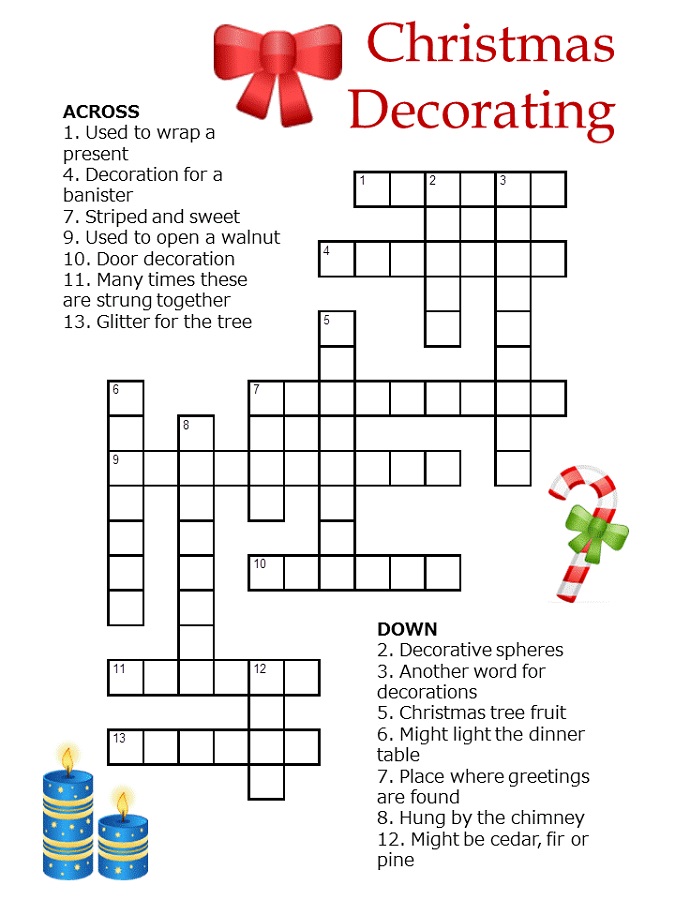 Christmas Crossword Puzzles For Kids