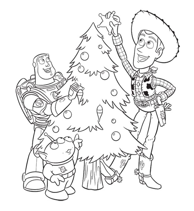 Christmas Toy Story Aliens Coloring Page