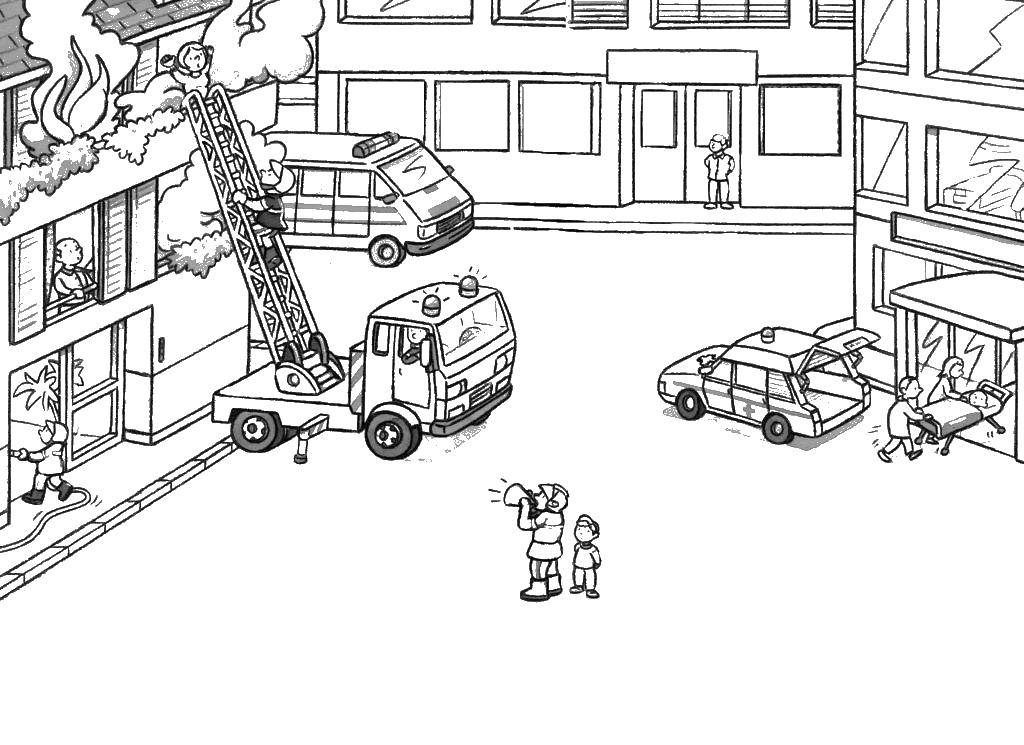 City Fire Coloring Pages