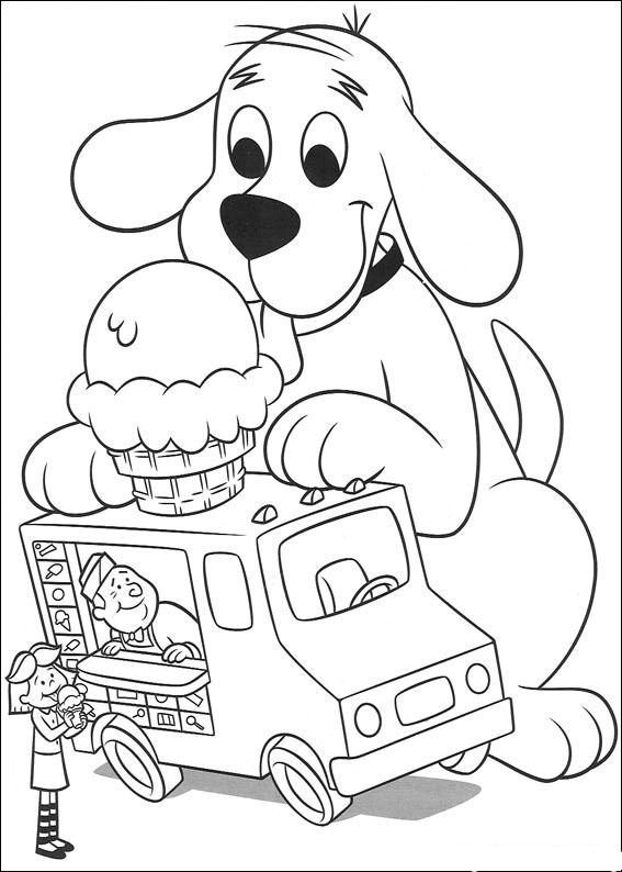 Clifford And The Ice Cream Truck Coloring Pages