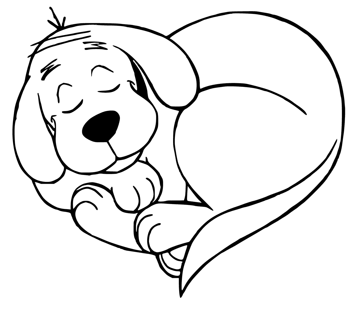Clifford Sleeping Coloring Pages