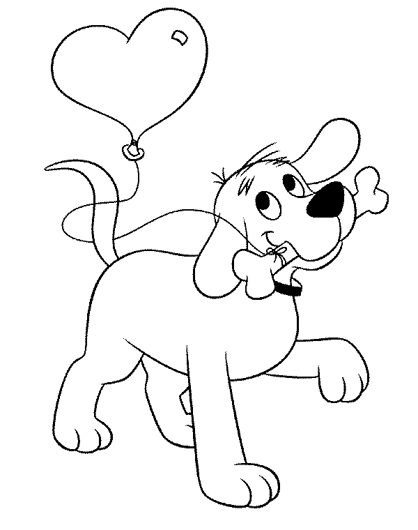 Clifford With A Bone Coloring Pages