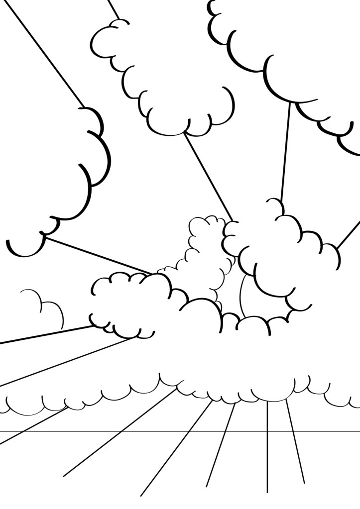 Clouds Coloring Pages Free For Kids