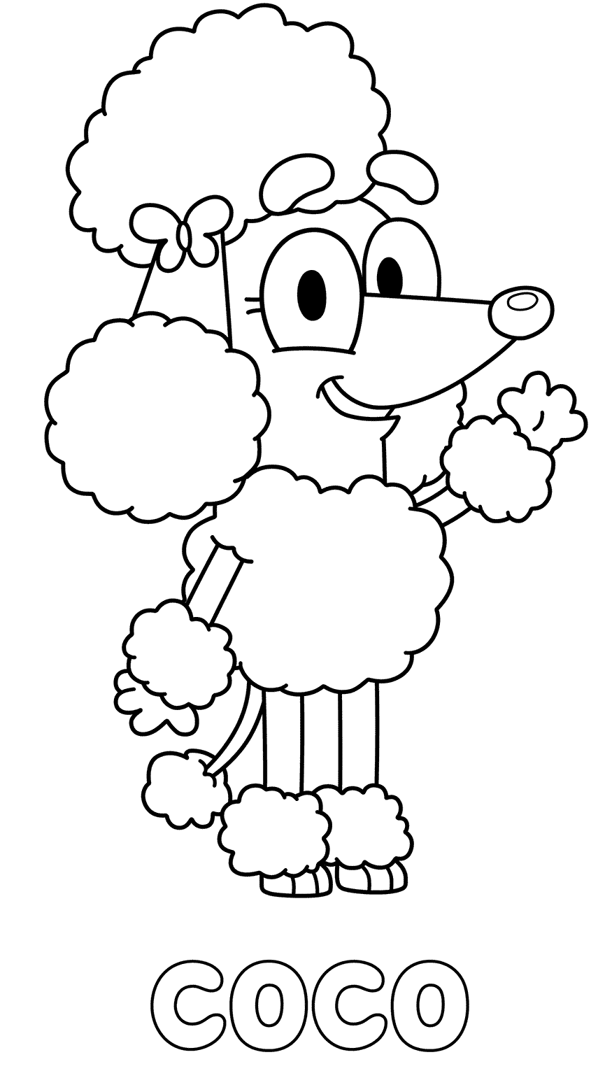 Coco Bluey Coloring Pages