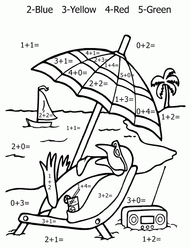 Color By Number Addition Worksheet