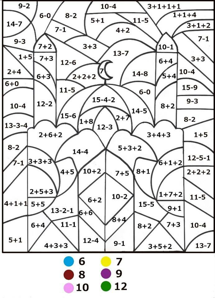 Color by Number Math Coloring Pages