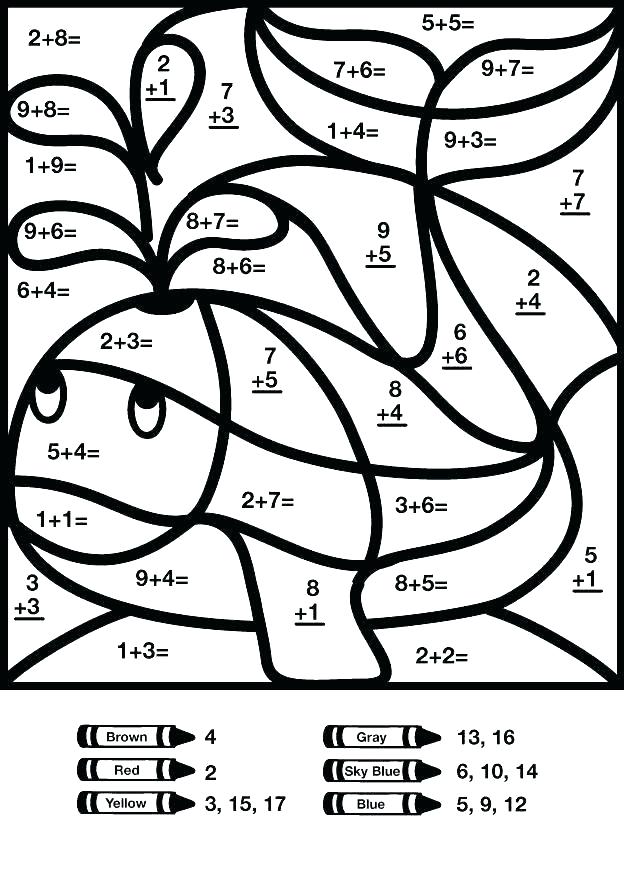 Color by Number Math Worksheet