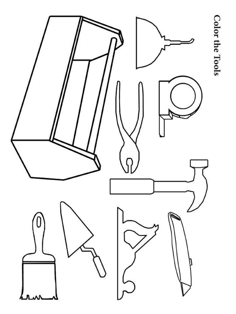 Color The Construction Tools Coloring Pages