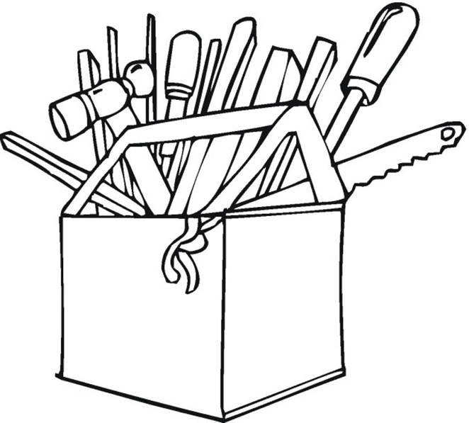 Construction Toolbox Coloring Page