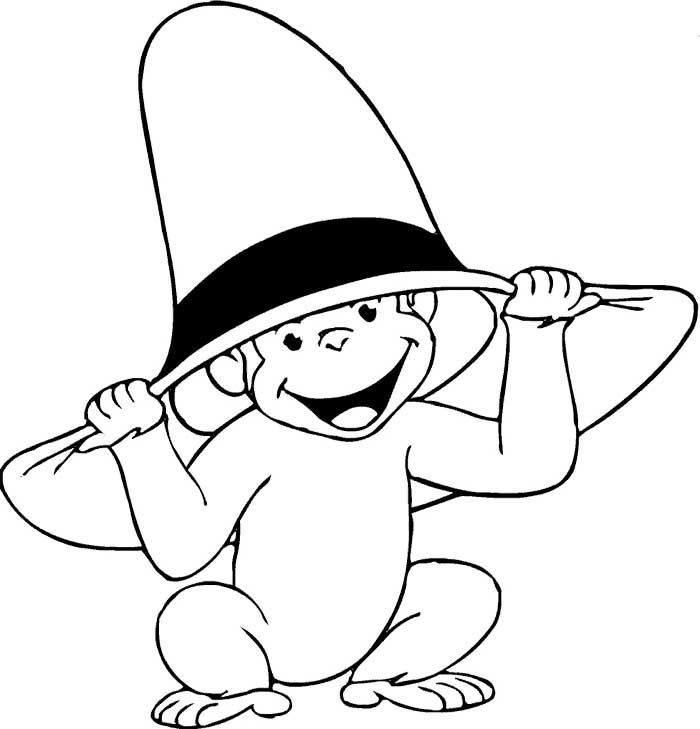 Curious George Coloring Pages Hat