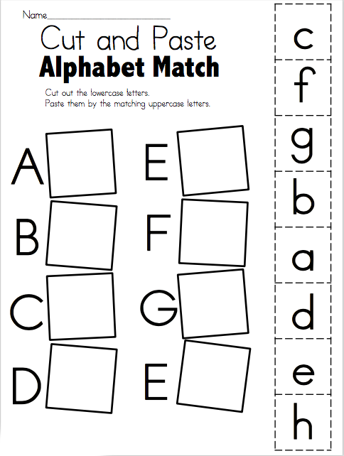 Cut and Paste Alphabet Worksheets