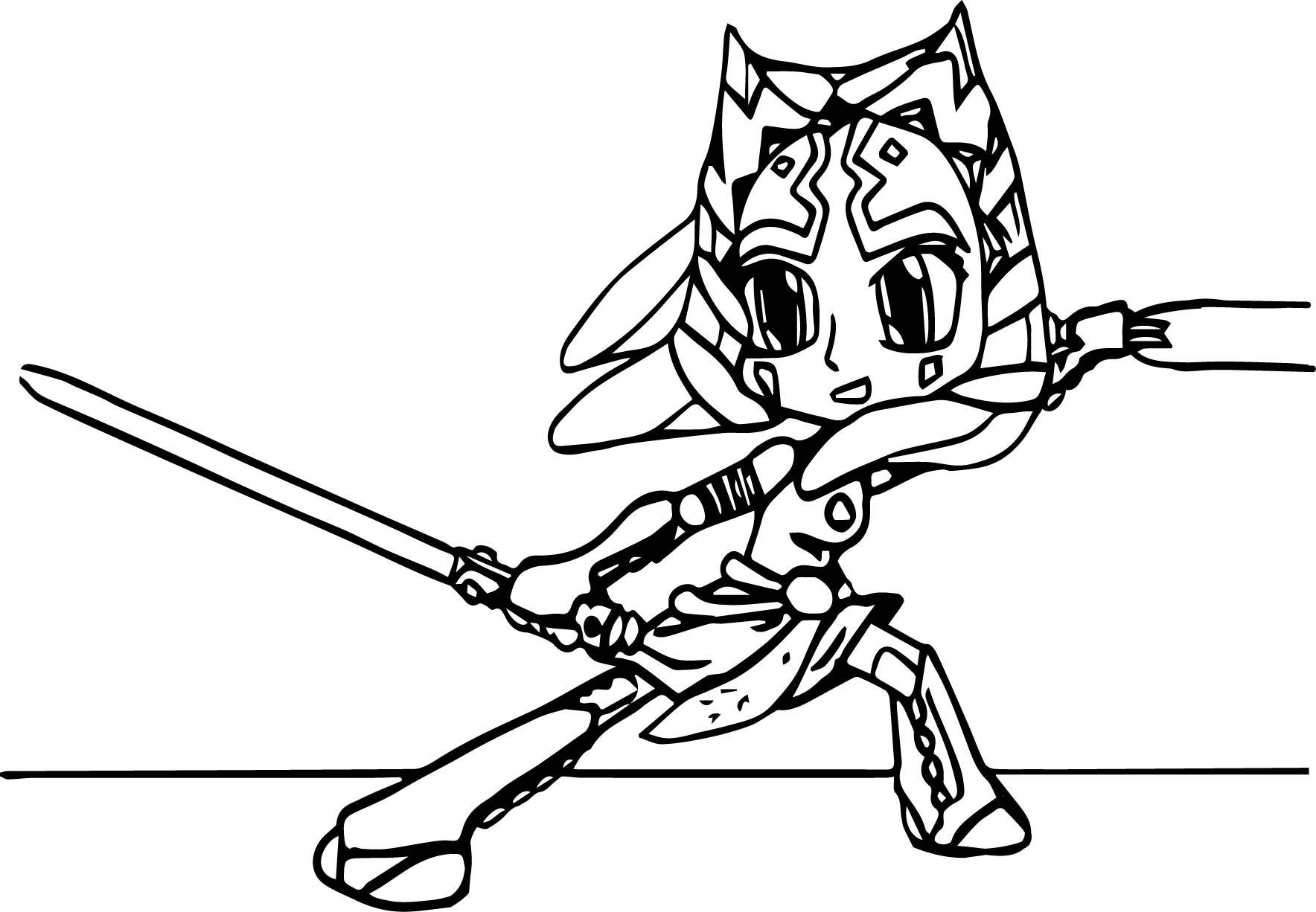 Cute Ahsoka Tano Coloring Pages