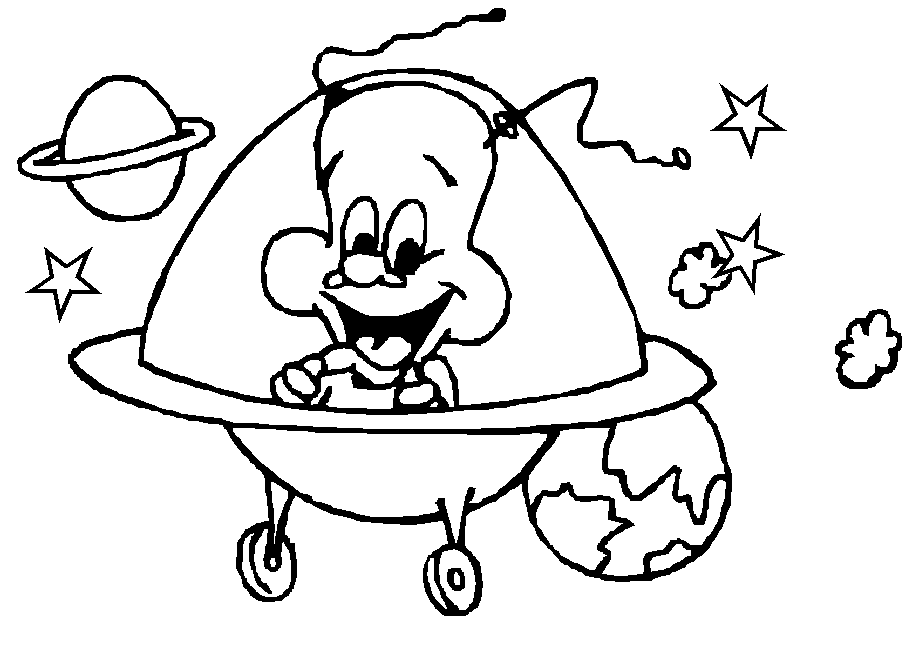 Cute Alien Coloring Pages