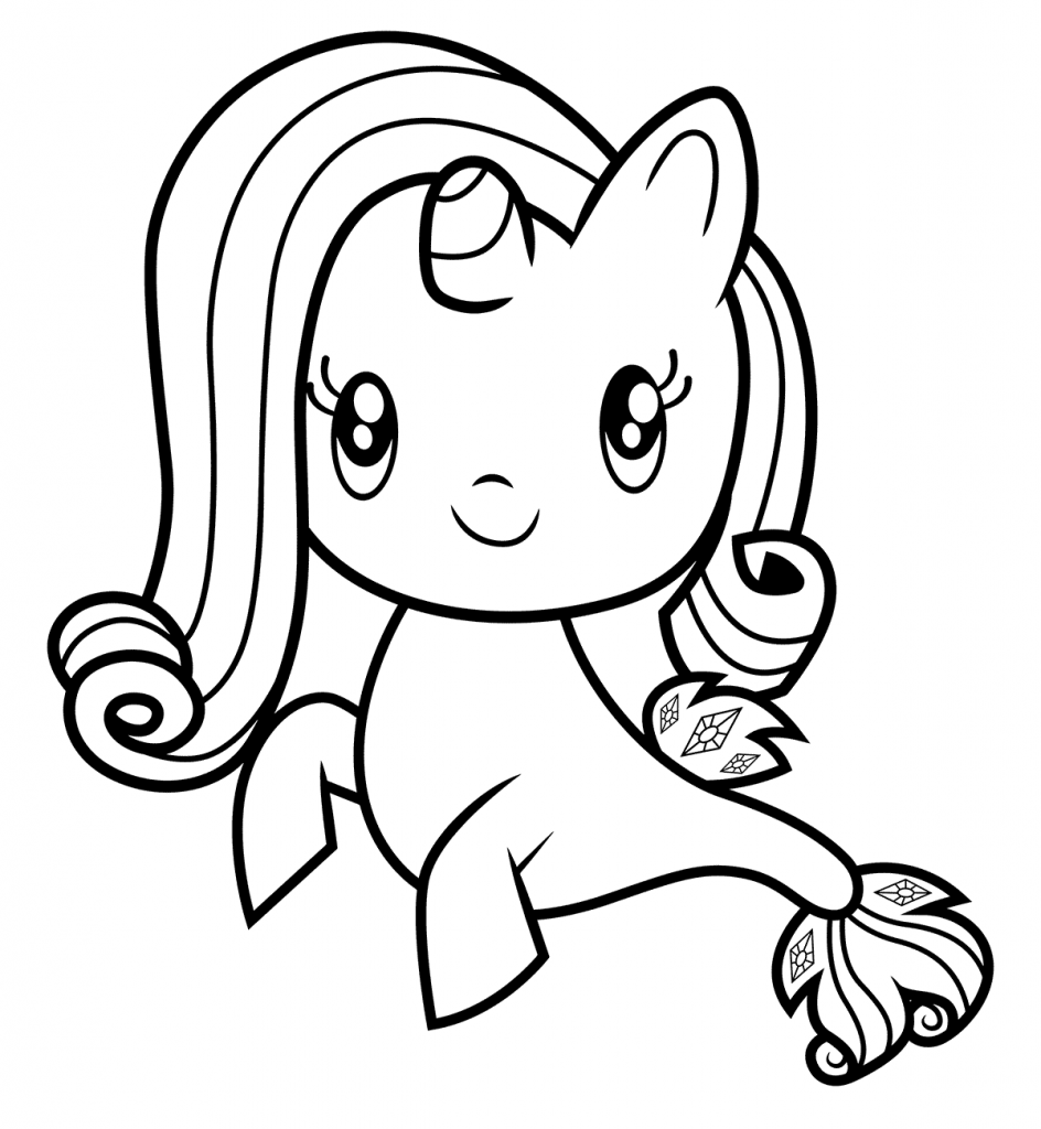 Cute Chibi Rarity Coloring Pages