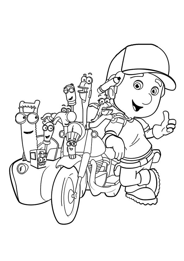 Cute Construction Cartoon Coloring Page