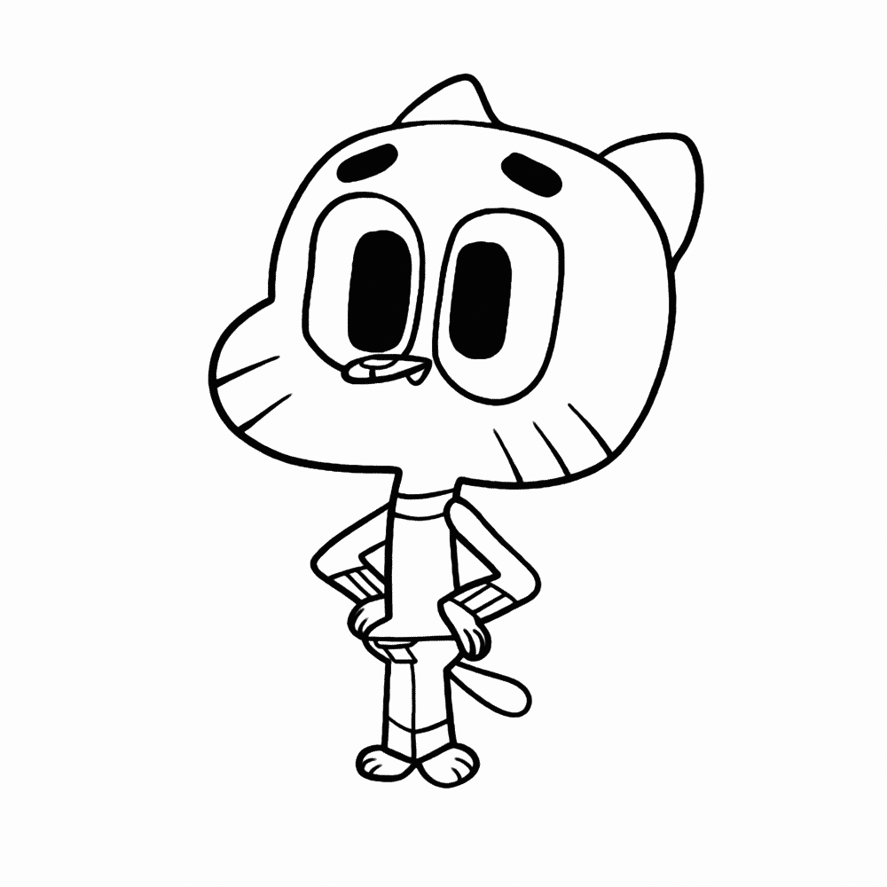 Cute Gumball Coloring Page