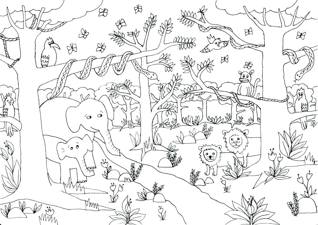 Cute Jungle Coloring Pages
