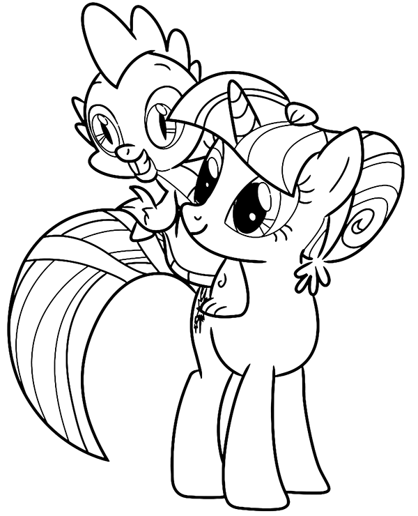 Cute Mlp Spike Coloring Page