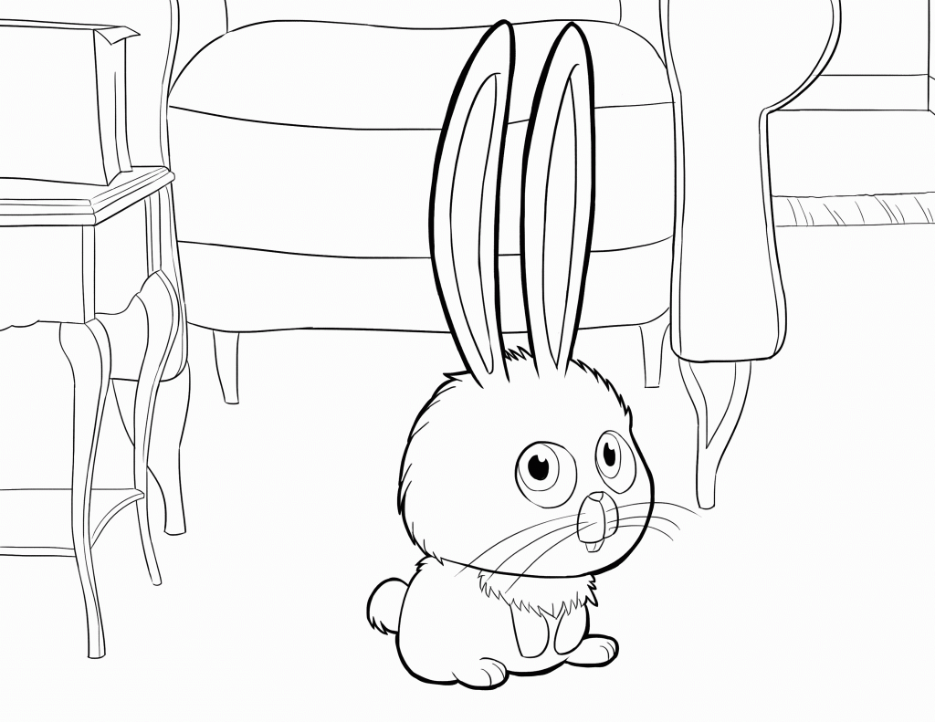 Cute Snowball Secret Life of Pets Coloring Page