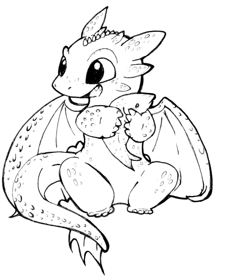 Cute Toothless Coloring Pages