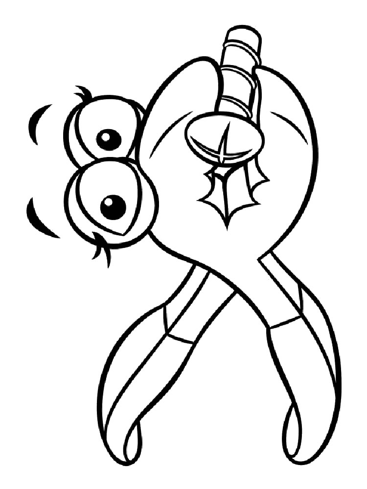 Cute Wrench Character Coloring Pages