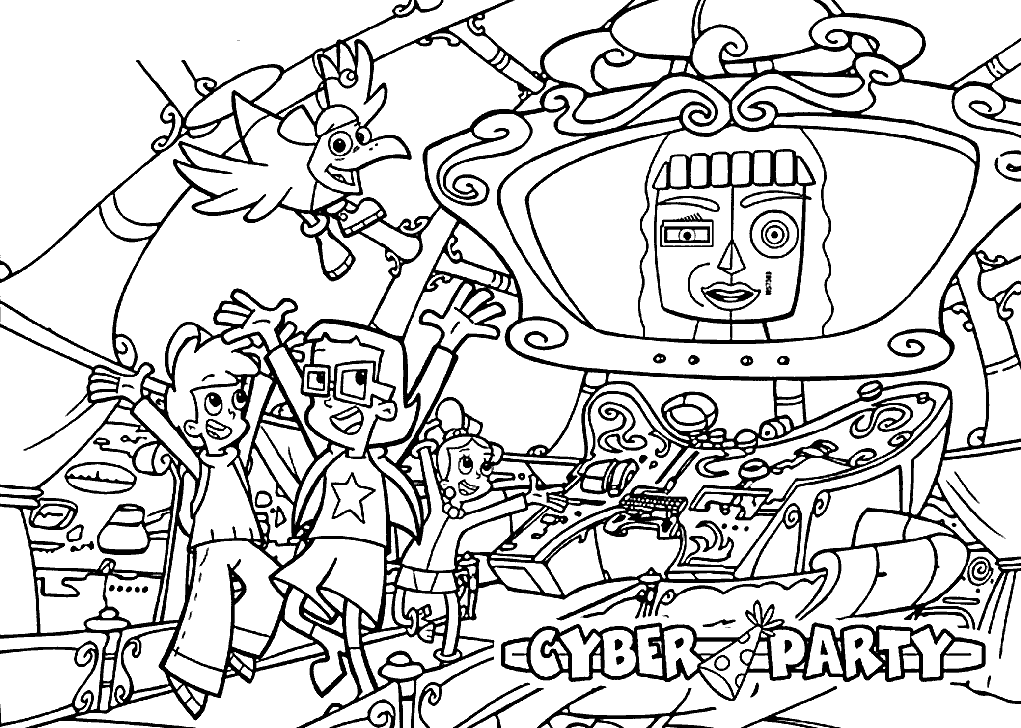 Cyber Party Cyberchase Coloring Pages
