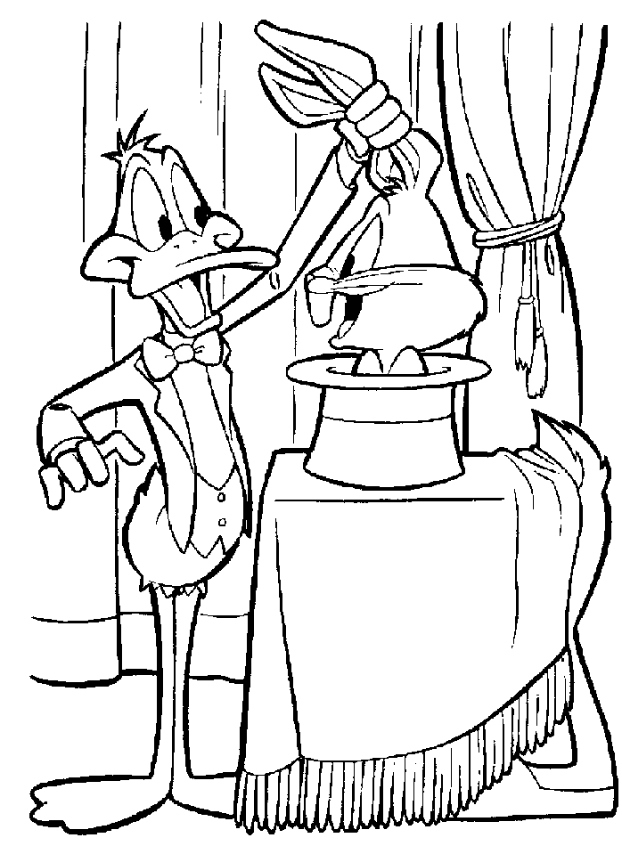 Daffy Duck Magician Coloring Page
