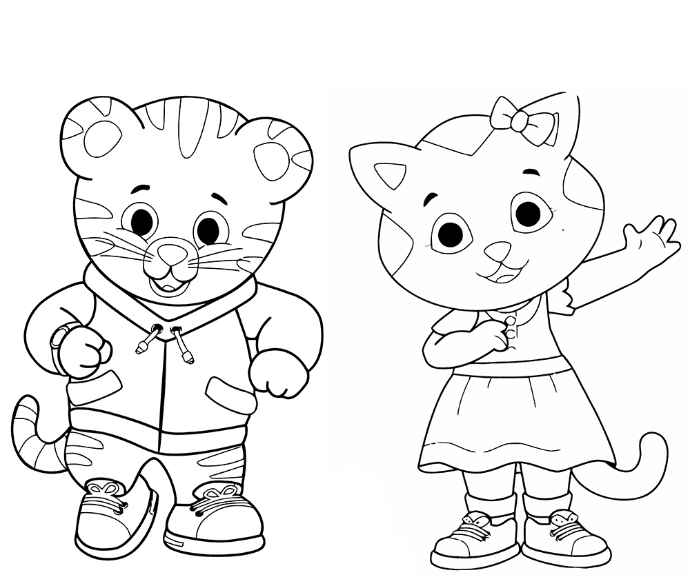 Daniel and Katerina - Daniel Tiger Coloring Pages