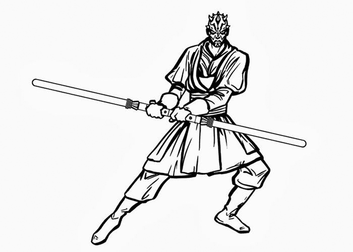 Darth Maul Fighting Coloring Pages