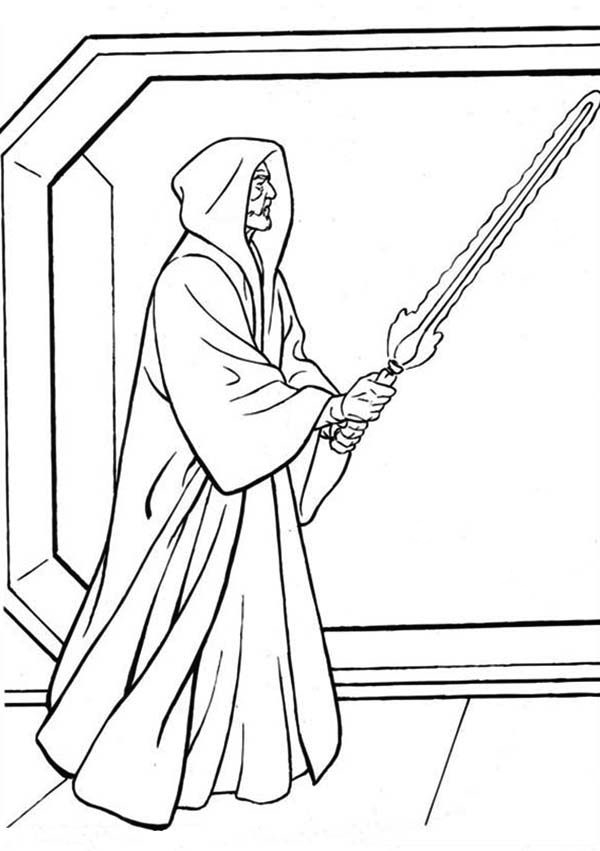 Darth Sidious Light Saber Coloring Pages