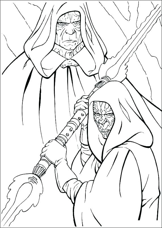 Darth Sidius And Maul Coloring Page