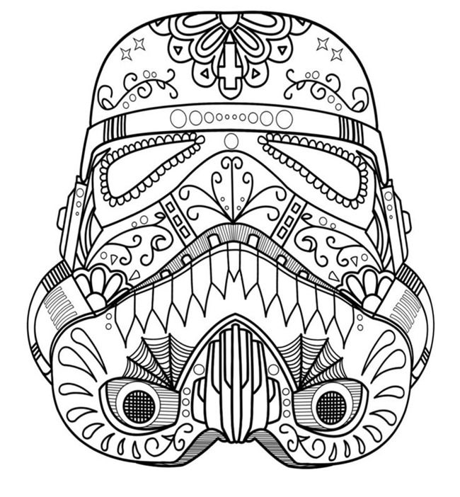 Darth Vader Sugar Skull Coloring Page