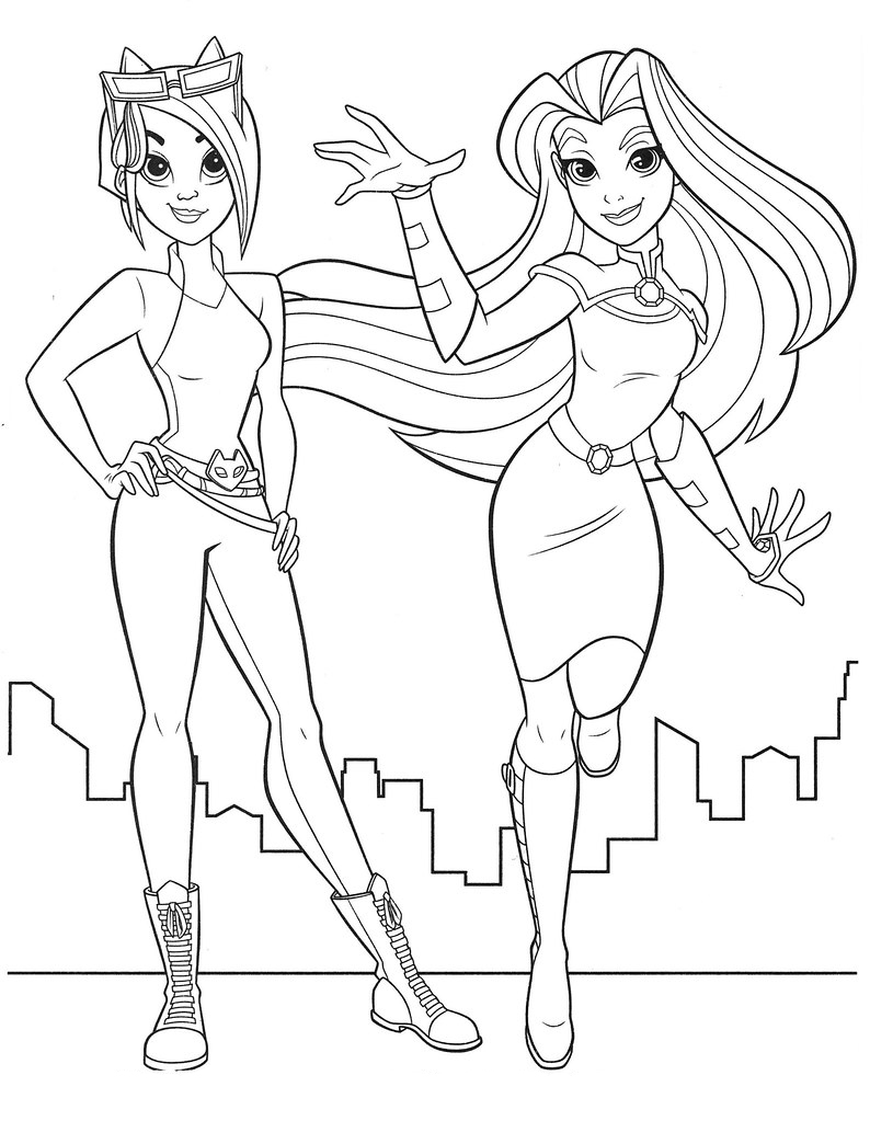 DC Girls Coloring Page