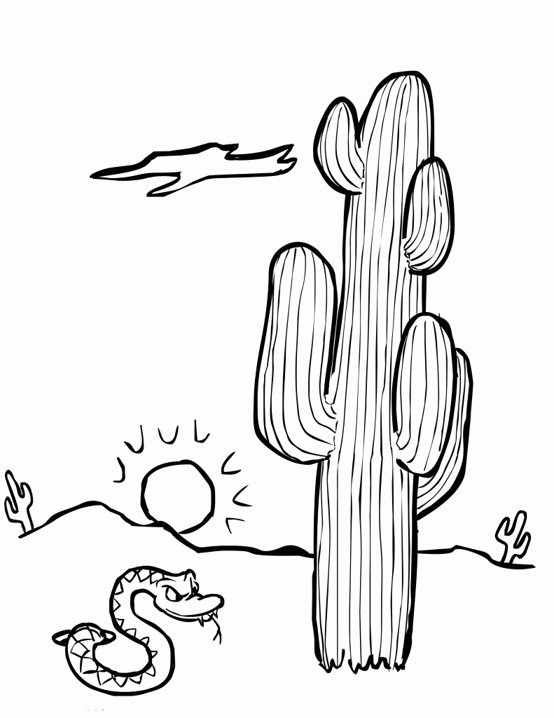 Desert Cactus Coloring Pages