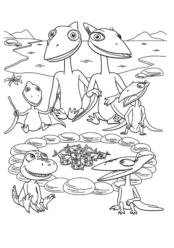 Dinosaur Train Characters Coloring Page
