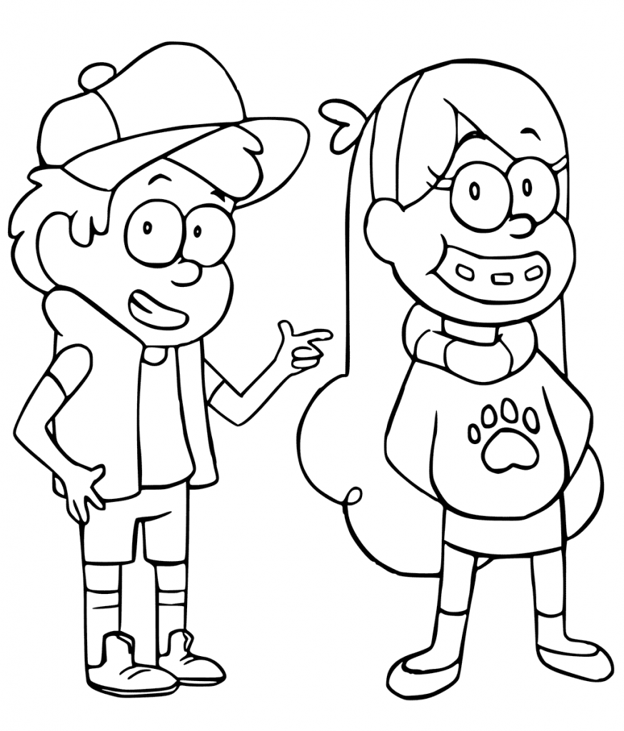 Dipper And Mabel Gravity Falls Coloring Pages