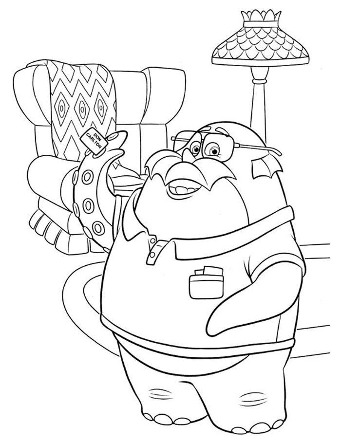 Don Carlton Monsters University Coloring Page