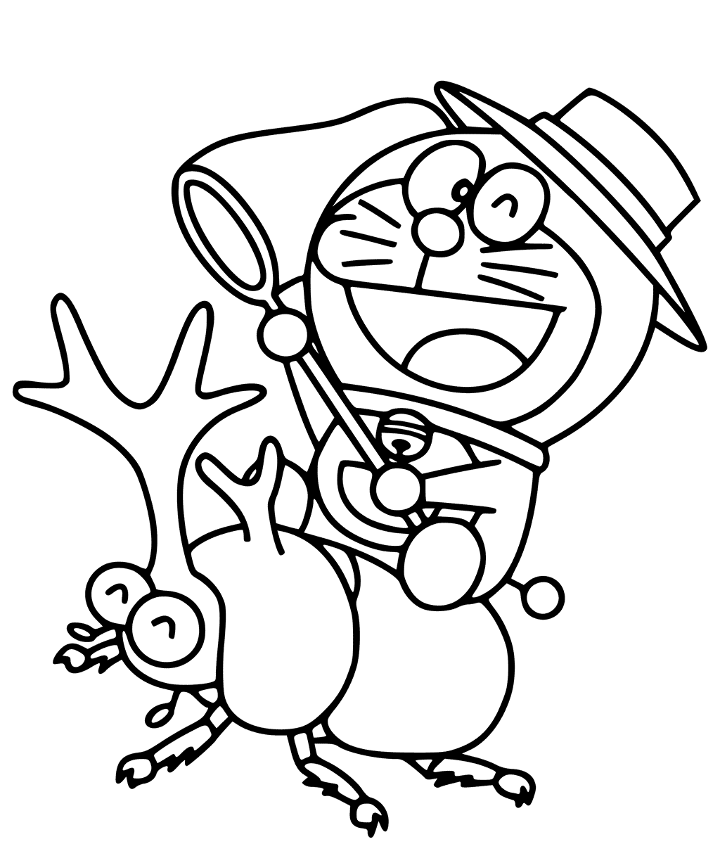 Doraemon Riding Coloring Page