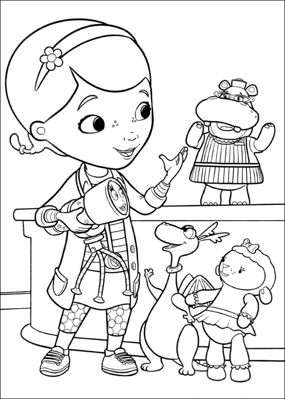 Dottie and her Toys Doc McStuffins Coloring