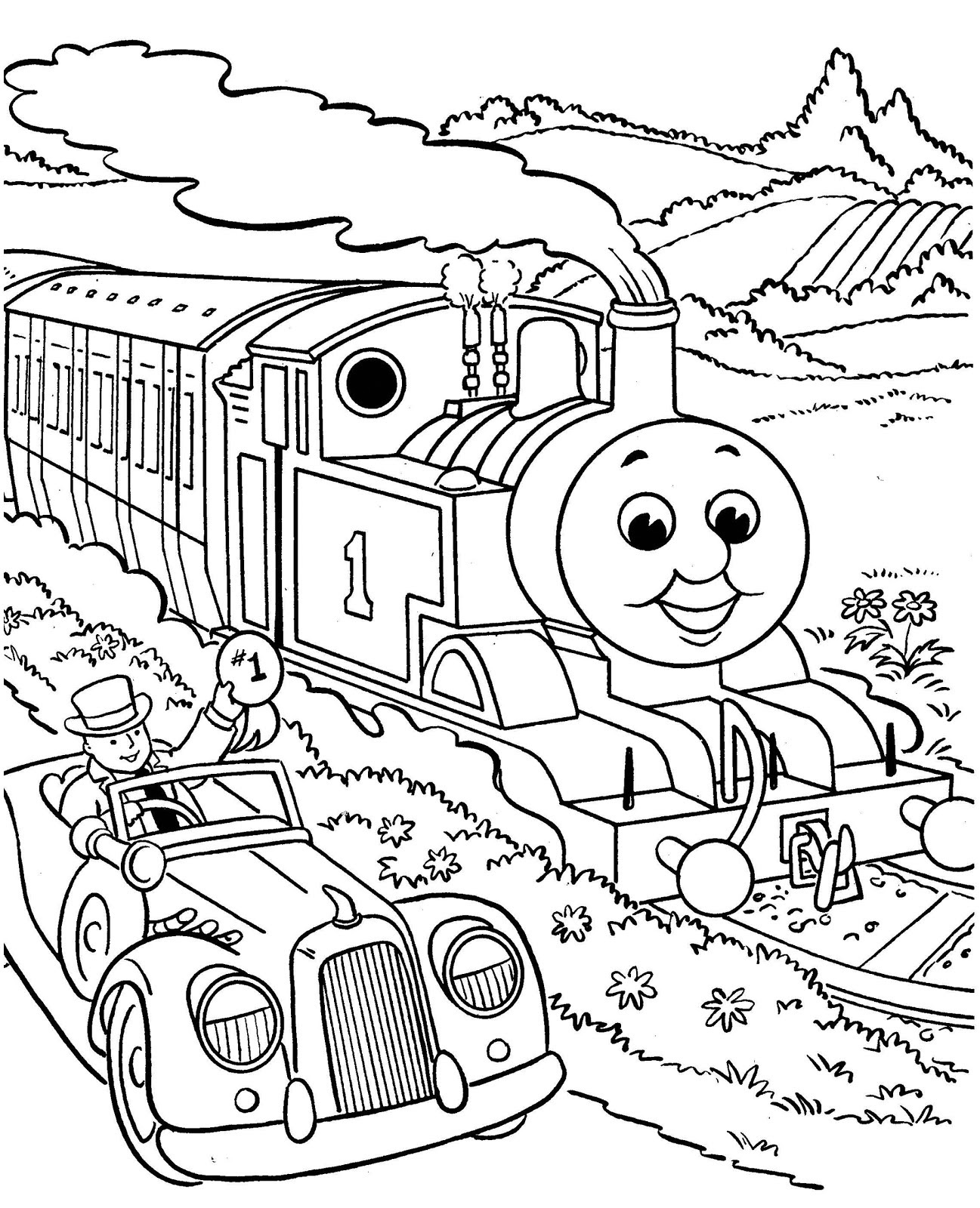 Drive Alongside Thomas Coloring Page