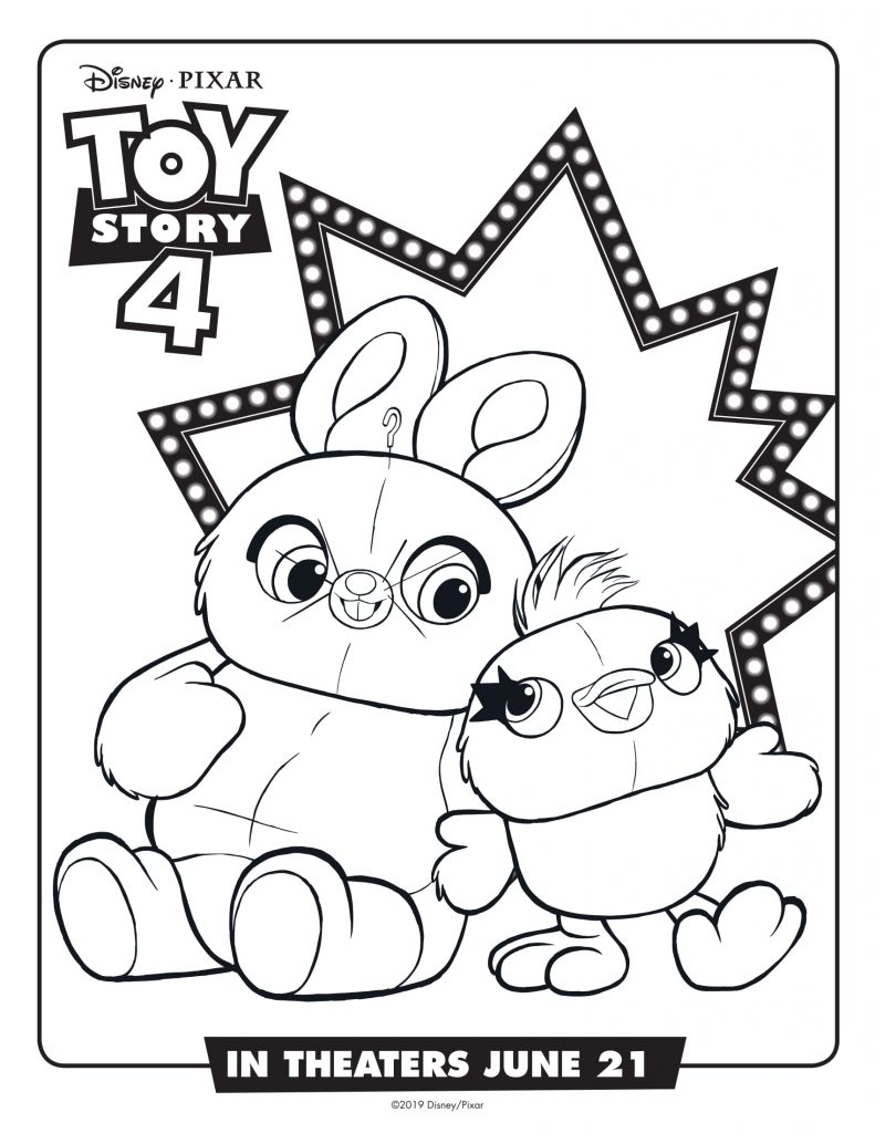 Ducky and Bunny - Toy Story 4 Coloring Pages