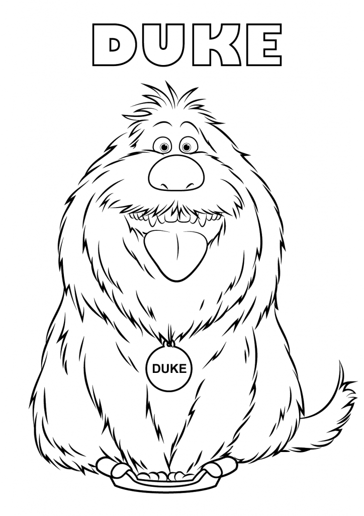 Duke The Secret Life of Pets Coloring Pages