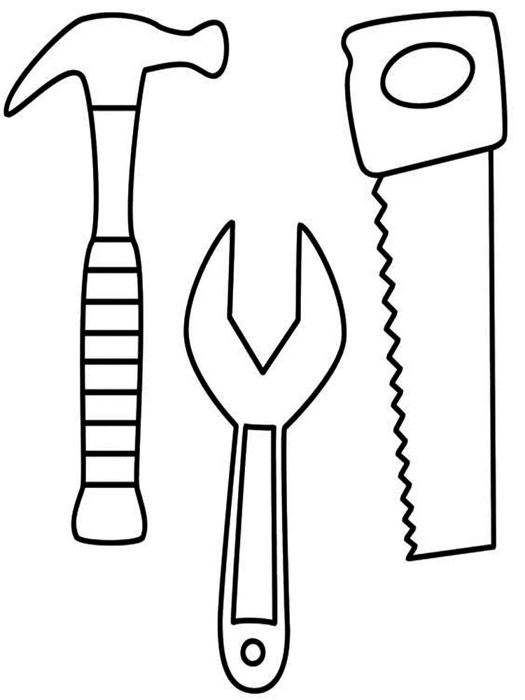 Easy Constrution Tools Coloring Page