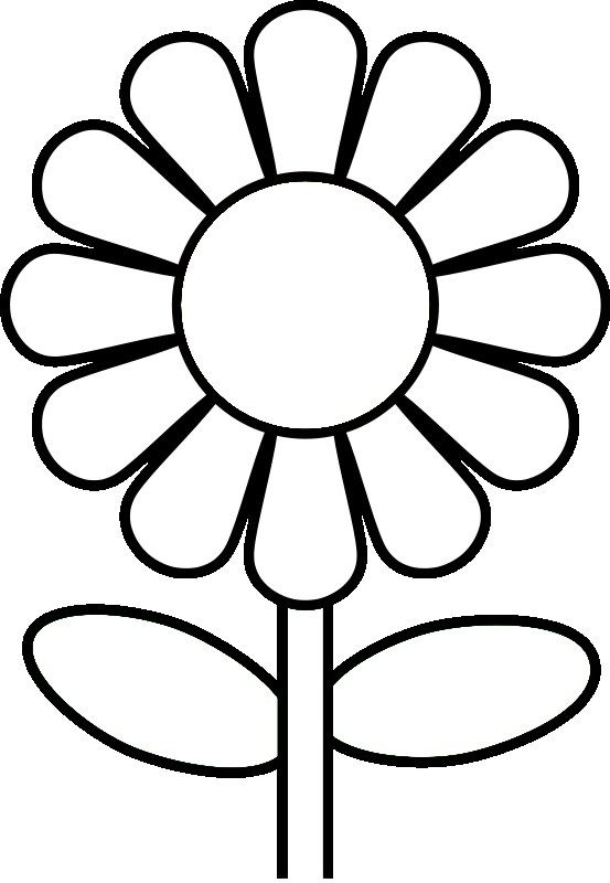 Easy Daisy Flower Coloring Page