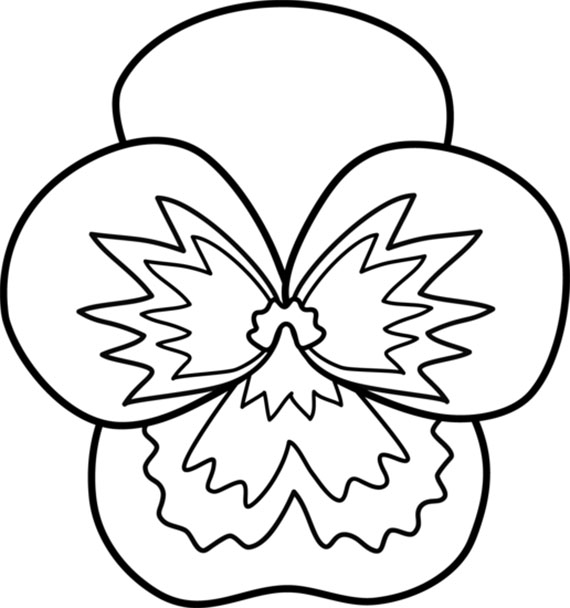 Easy Pansy Flower Coloring Pages