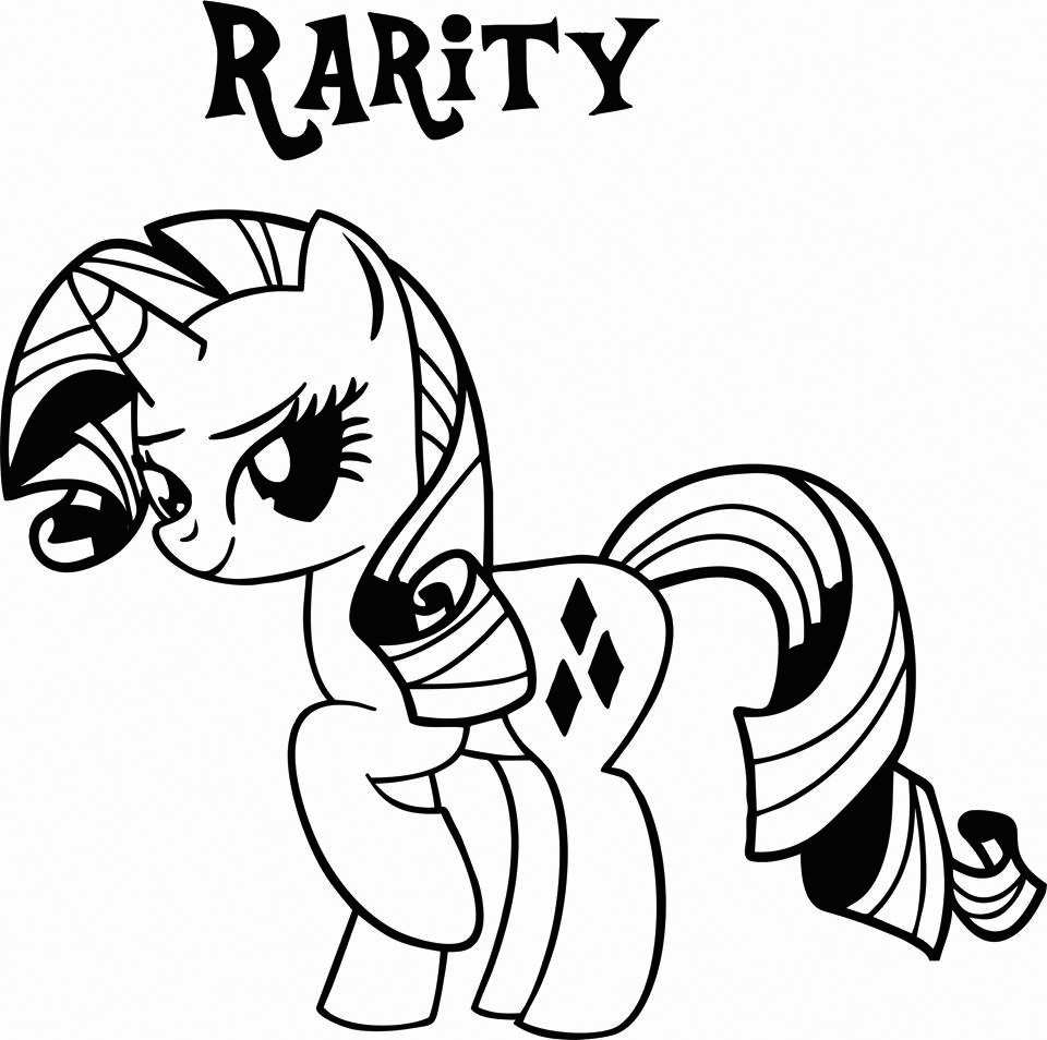 Easy Rarity Coloring Pages