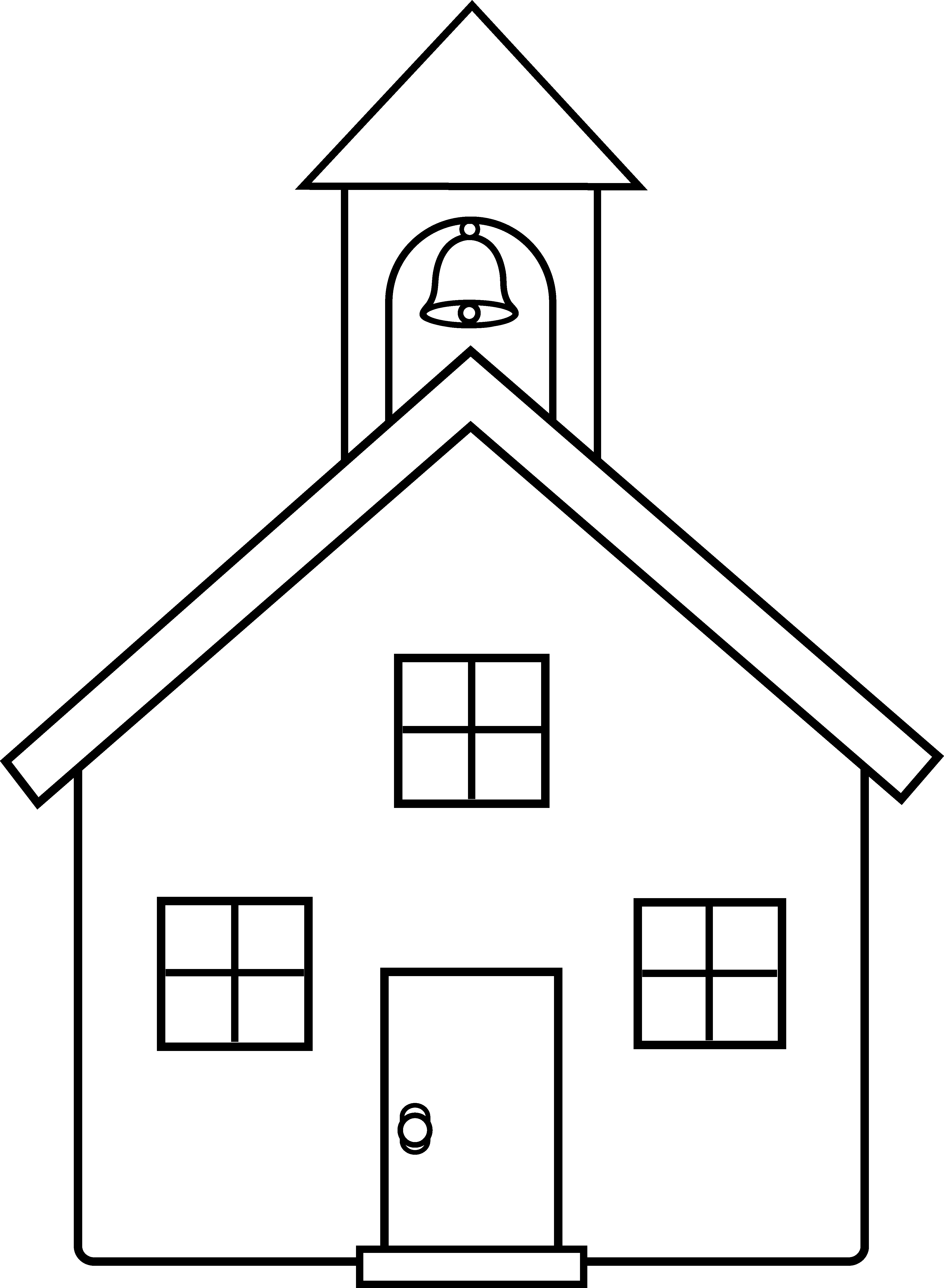 Easy Schoolhouse Coloring Page