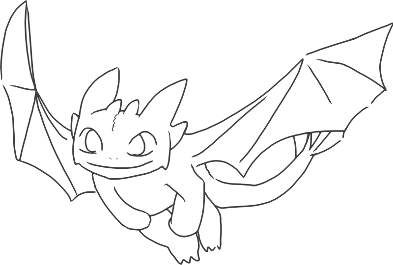 Easy Toothless Coloring Pages