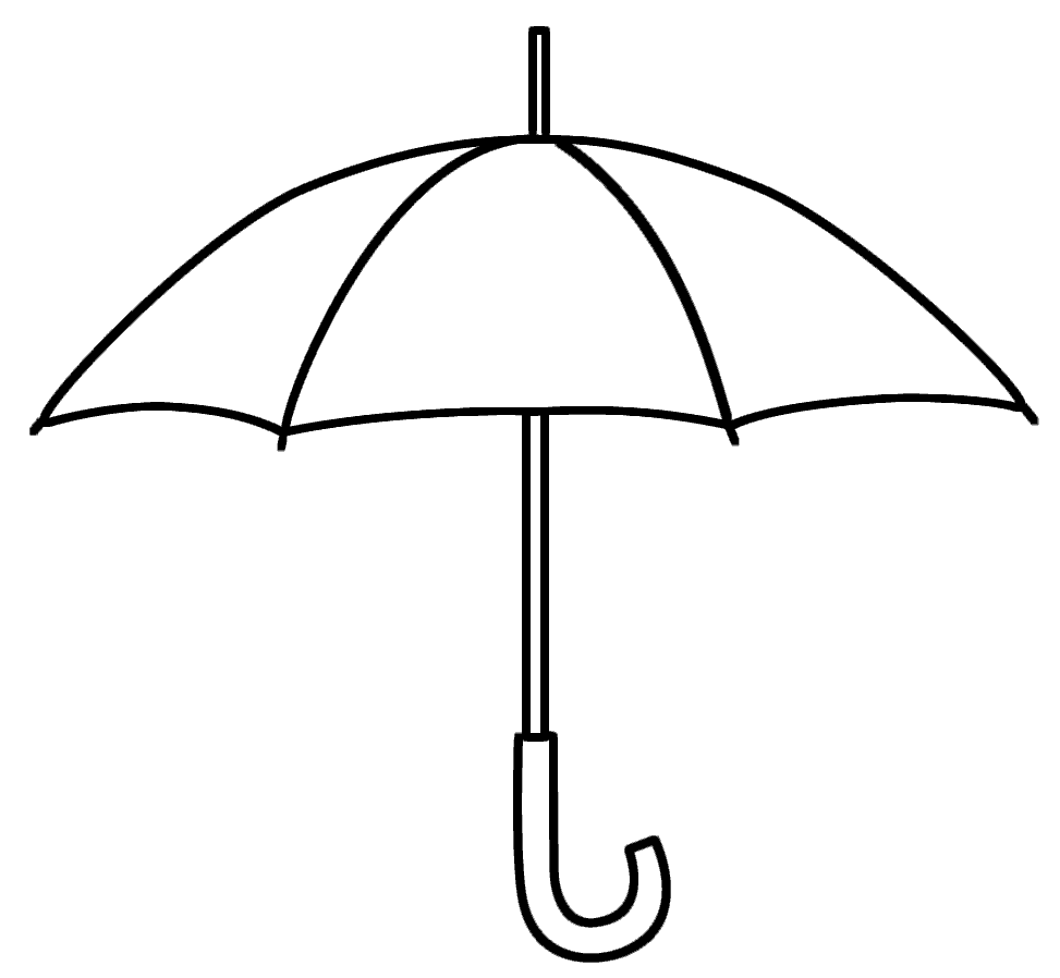 Easy Umbrella Coloring Page